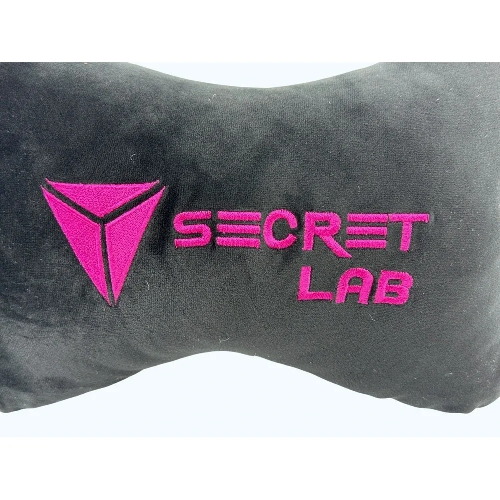 Secretlab Plush Head Pillow Gaming Chair Headrest Black with Pink Logo NEW